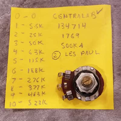 1957 Centralab 500k Audio Taper Vintage Potentiometers - Qty 3 - Les Paul #3 image 14