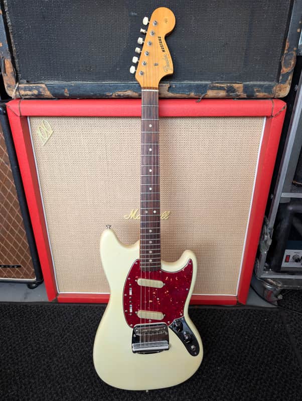 1965 Fender Mustang Olympic White refin with slab fretboard and B width neck!!! image 1