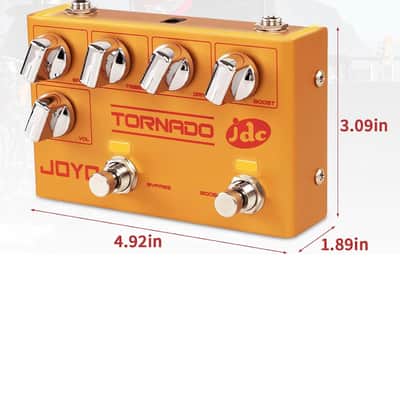 Joyo Tornado R21 2023 - Gold Red JOYO Overdrive Effect Pedal Dual Channel with Independent Footswitch for Electric Guitar - JDC Signature (TORNADO R-21) image 5