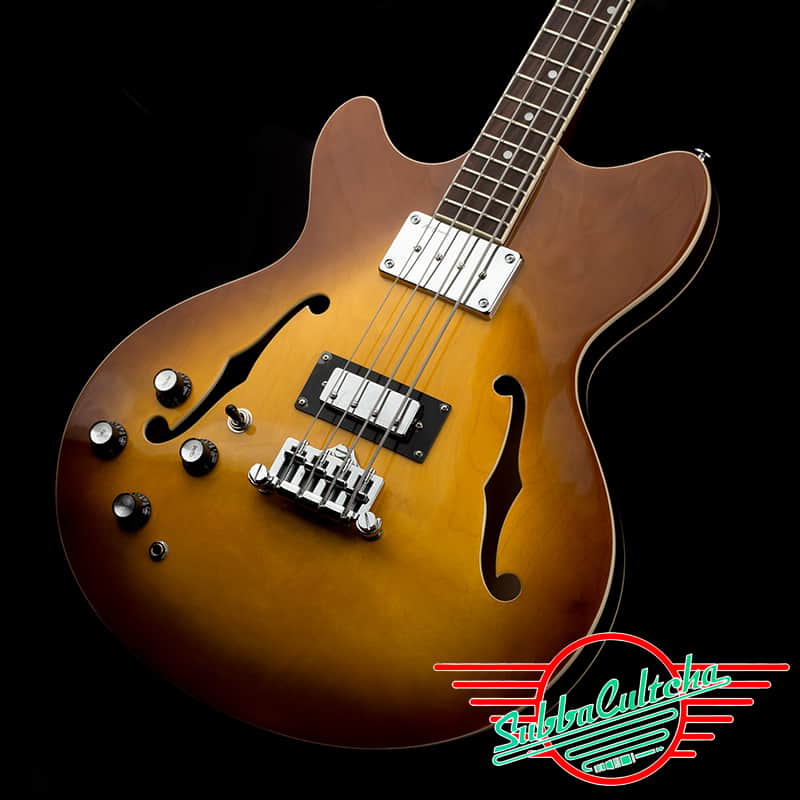Revelation RBG LH Left Handed Vintage Sunburst Semi Hollow Bass Guitar image 1