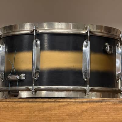 1940's WFL 7"x14" Black & Gold Duco Zephyr Lug Snare Drum image 6
