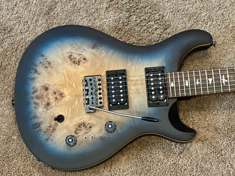 PRS SE Custom 24-08 Poplar Burl Limited Edition Lake Blue Midnight Burst