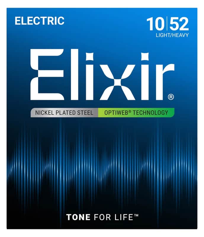 Elixir 19077 Nickel Plated Steel Electric Guitar Strings with Optiweb. Light Heavy 10-52 image 1