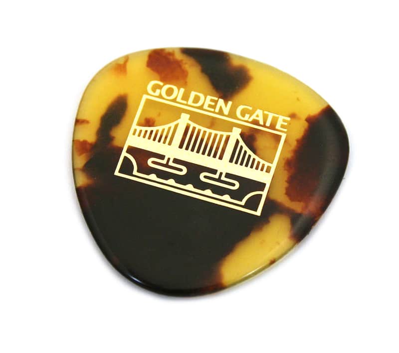 MP-12 (1) Golden Gate Tortoise Thick Mandolin Bass 0r Jazz Guitar Pick Made in Japan image 1