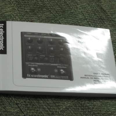 litely handled TC Electronic EMPTY Cardboard Box + original User's Manual & sticker for NDR-1 Nova Drive OD & Distortion (NO: pedal, adapter) late 2000s-early 2010s (part of 2 outer sides of BOX were spray painted white to cover water stains) image 21