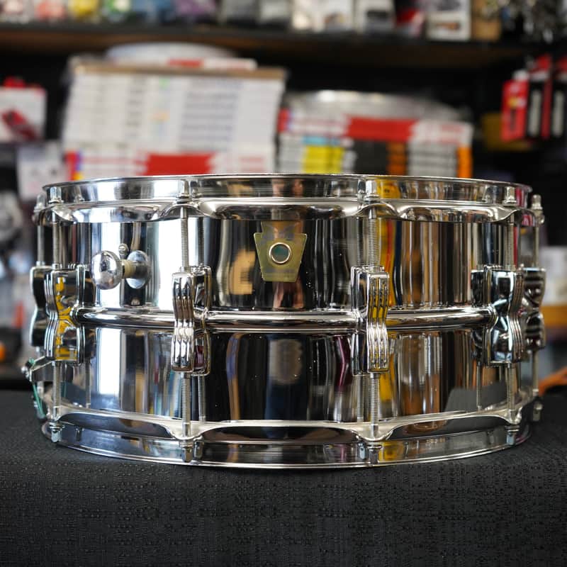 Vintage 1984 USA LUDWIG Lud-A-Loy 6.5x14" Aluminum With Bow Tie Lugs Snare Drum image 1