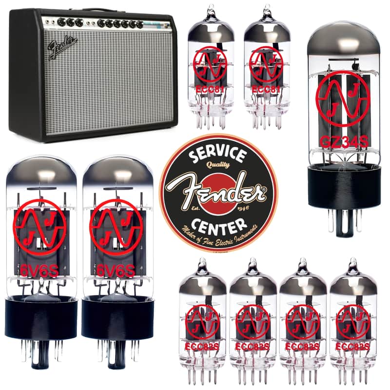 Fender '68 Custom Deluxe Reverb Tube Set | JJ ECC83, ECC81, Matched and Burned In JJ 6V6, and JJ GZ34 image 1