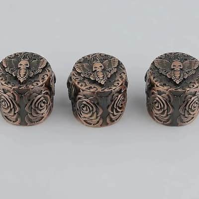 3pcs Metal Guitar and Bass Bronze Honey Bee Control Volume Tone Knobs image 1