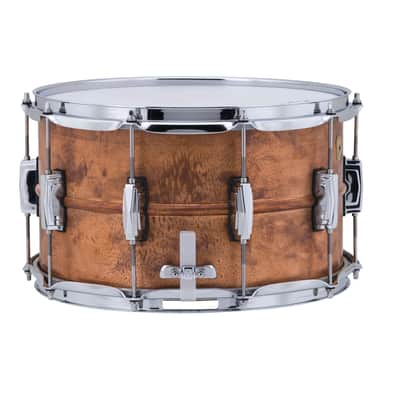 Ludwig Copperphonic 8x14" Copper 10-Twin Lug Raw Finish Seamless Shell Snare Drum | Authorized Dealer image 2