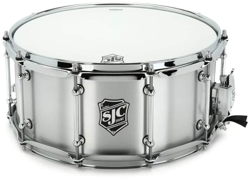 SJC Drums Alpha Aluminum Snare – 6.5"x14" - Brushed Aluminum Shell image 1