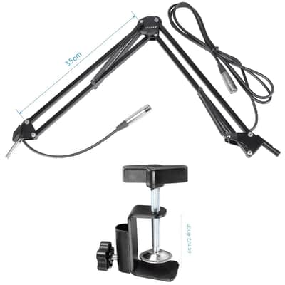 Neewer NW-35 Metal Suspension Boom Scissor Arm Stand with Built-in XLR Male to Female Cable, image 2