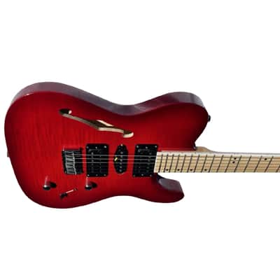 BootLegger Guitar Rye Memphis 2023 Deep Red - HSH - Coil Split - Red Burst - Case - Tele Style image 6