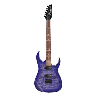 Used Ibanez RG421QMCBB RG Standard Electric Guitar - Cerulean Blue Burst image 2
