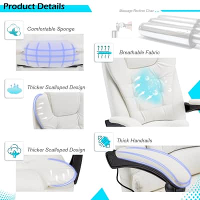Ergonomic Studio Producer Chair with Heat & Massage – Reclining High Back Recording Desk Seat for Mixing & Long Sessions image 7