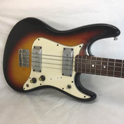 Vintage Aria 1820 1820T  1970's Sunburst MIJ Japan Shortscale Short Scale Offset Bass Guitar image 1