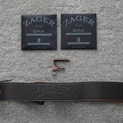 Zager ZAD900CE OM Style Acoustic Electric with Fishman Aura Pro Electronics + Case, Extra Strings & Strap image 16