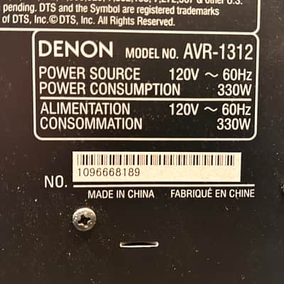 Denon AVR-1312 A/V Dolby 5.1 Surround Amplifier image 7
