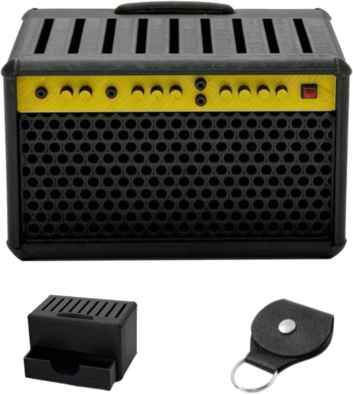Large Capacity Amp Guitar Pick Holder with Drawer - 3D Printed Pick Box,Guitar Pick Display Stand, Storage Set with Paddle Carrying Clip image 1