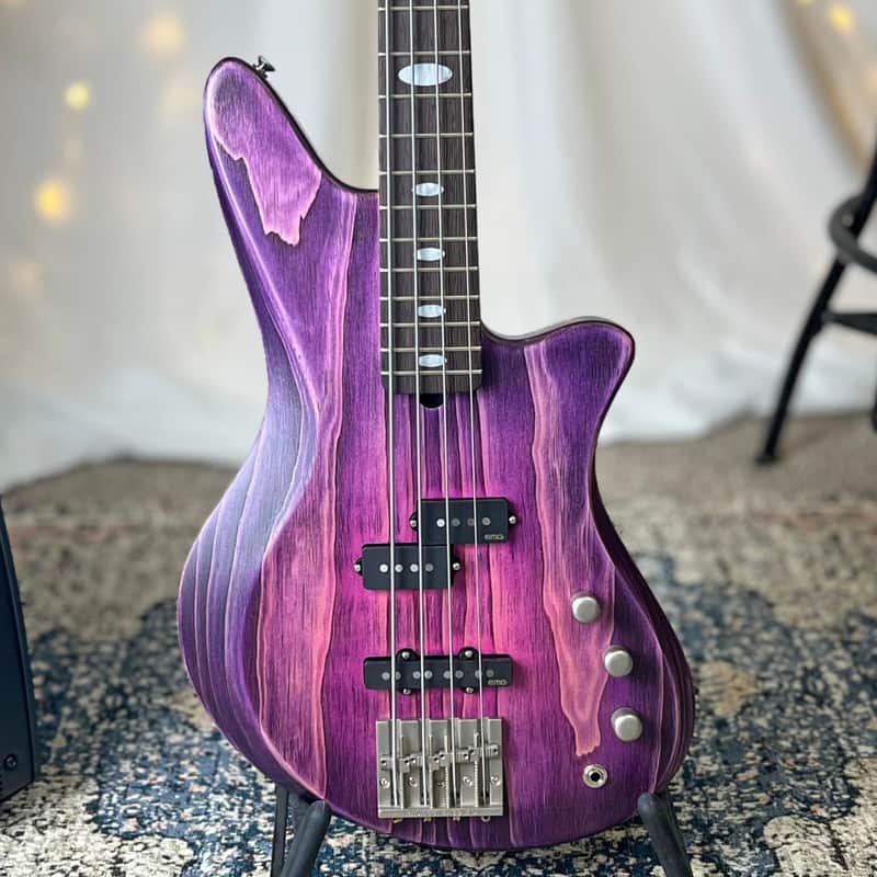 Jacqueline RPJ-32 32-Inch Medium-Scale Bass in Purple Twilight with EMG Geezer Butler PJ Pickup Set and Leo Quan Badass Hardware image 1