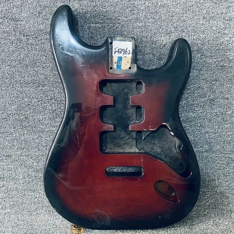 Red Flame Maple Top Strat Style Guitar Body Project Grade image 1
