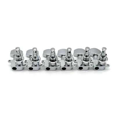 Vintage Schaller Double Tab M6 Mini Tuners Lefty 1970s 1980s - Chrome image 4