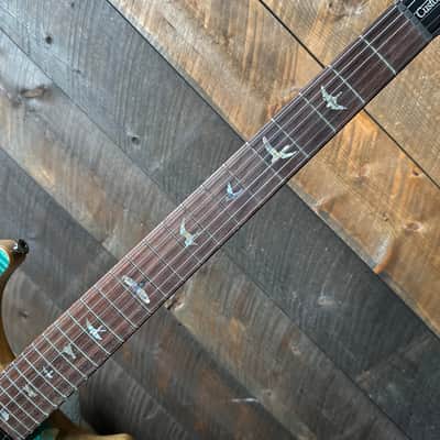 PRS Wood Library Custom 24 Blue Fade 10 Top Brazilian Rosewood Fretboard 58/15lt Korina Back 411447 image 3