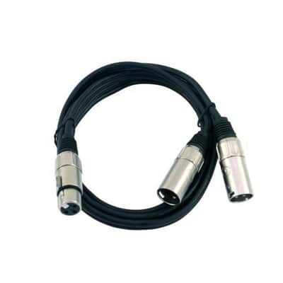 MUSIC STORE 1.5m 2-Way XLR Splitter Cable  2x Male XLR To 1x Female XLR - Insert Cable image 1