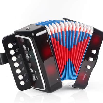 Kids Accordion, 10 Keys Button Control Kid Accordions Musical Instruments for Child Children Toddlers Beginners Accordian Lightweight 7 key 3 Bass Mini image 1