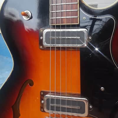 1966 Guild T100 Semi-Hollow Guitar-Duesenberg B-7 Bigsby -McNelly Charlie Christian PUs-HSC- VIDEO image 7