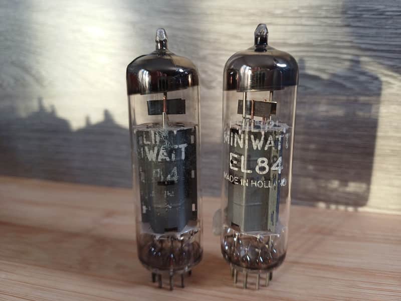 Very rare 1959 1962 PHILIPS MINIWATT AMPEREX  el84 6bq5 matched pair rx3 rx4 made in Austria great Mullard alternative for  Vox ac15 Marshall Echolette image 1