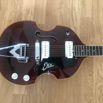 RARE! EKO 395 Violin Guitar Dark Red 1967/68 + Original Hardcase image 8