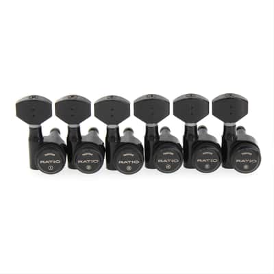 Graph Tech Ratio PRL-9721-B0 Locking Calibrated Machine Heads - 6-in-line Black image 3