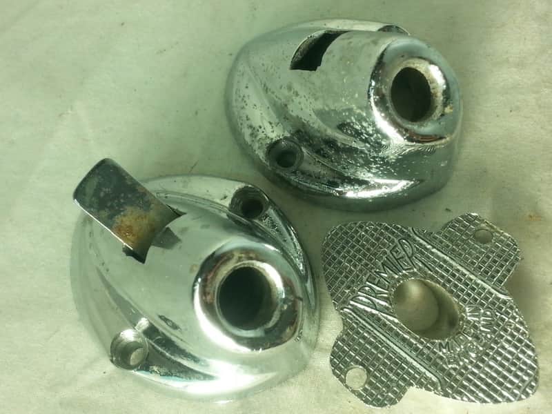 *Premier Bass Drum Spur Mounts Spring-Loaded Push-Button Diamond Chrome Parts* image 1