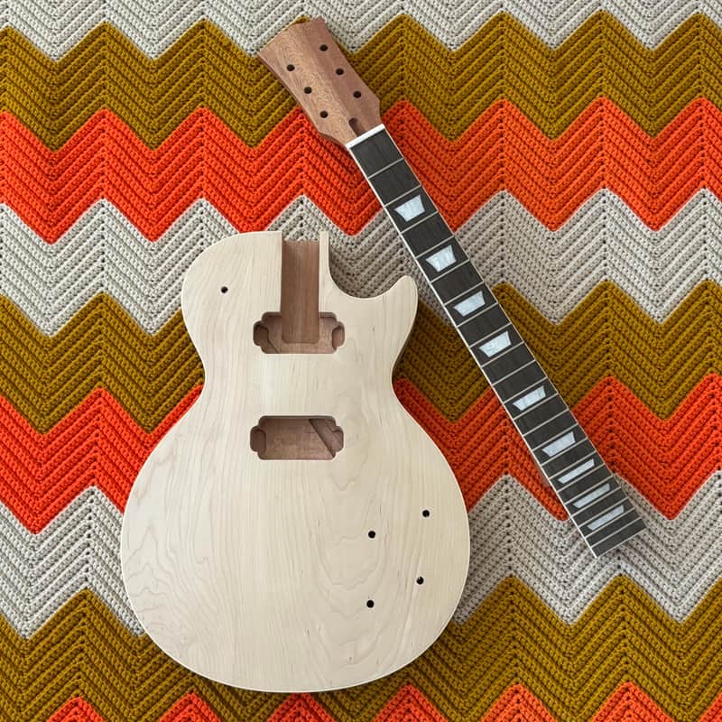 Solid Body Guitar Kit - Maple Cap Mahogany Body and Neck! - image 1