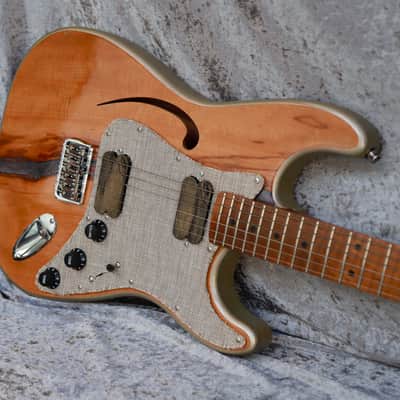 GB Liuteria Traditional Strato semi hollow european walnut relic and resin image 14