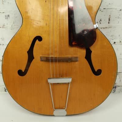 Vintage 1950s Harmony Patrician H1407 Natural Archtop Acoustic Guitar image 3