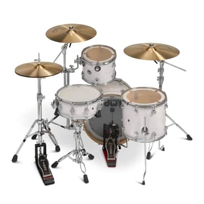 FREE TOM REBATE! - DW DWe 4pc Complete Electronic/Acoustic Drum Set w/Roland V51 White Marine image 5