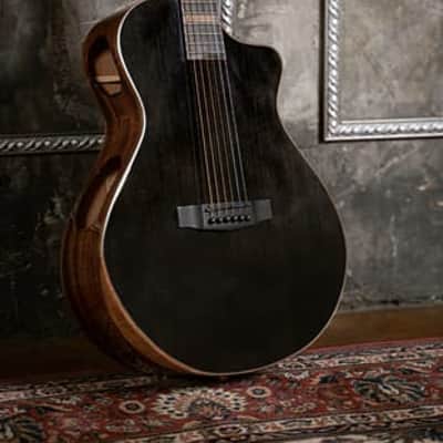 Cort Masterpiece Series Modern Black Acoustic-Electric Guitar - Stunning Trans Black Gloss Finish w/ Case image 14