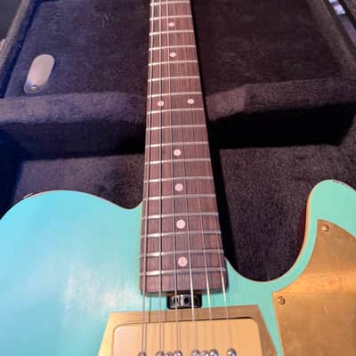 Lung semi hollow tele Custom Telecaster style 2025 - Surf green relic w/ OHSC image 5