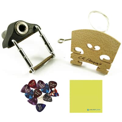 LR Baggs Vio Violin Pickup with External Jack Mount Bundle w/ 12x Fender Picks and Liquid Audio Polishing Cloth image 1