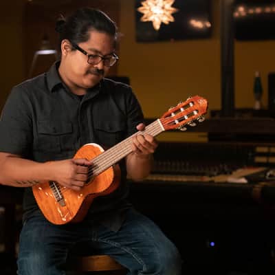 Ortega RGLE18FMH Mini Travel Series Solid Flamed Mahogany Top Mahogany Neck 1/8 Size 6-String Acoustic-Electric Guitar w/Gig Bag image 15