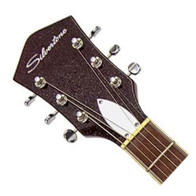 Silvertone 1423 Series Single Cut Guitar - Red Silver Flake Burst image 4