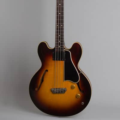 Gibson  EB-2 Electric Bass Guitar (1958), ser. #A-28818, original brown hard shell case. image 1