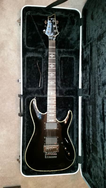 Schecter Hellraiser C-1 FR 2010 Black with Gator Hard Case image 1