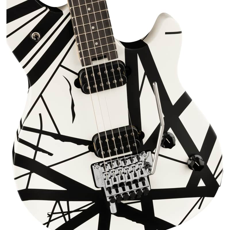 EVH Wolfgang Special Striped Series Guitar w/ Ebony Fingerboard and Gig Bag - Black and White image 1