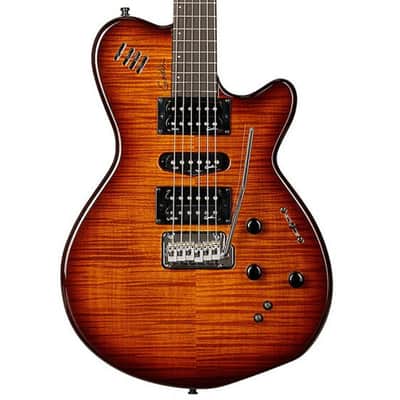 Godin (028672) xtSA Light Burst Flame Electric Guitar with Gig Bag (Open Box) image 4