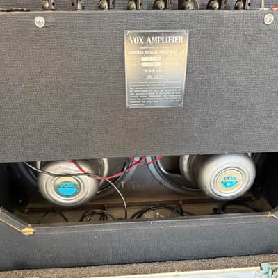 1965 Original Vox AC-30/6 Twin Top Boost 3-Channel 30-Watt 2x12" Guitar Combo - Black with Black Diamond Cloth image 4