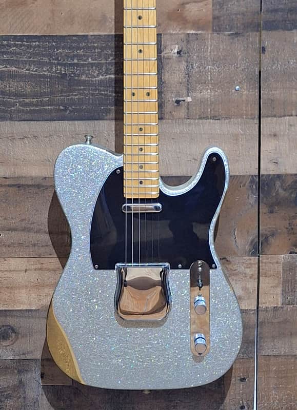 Fender Brad Paisley Road Worn Partscaster Telecaster 2017 - 2019 - Silver Sparkle