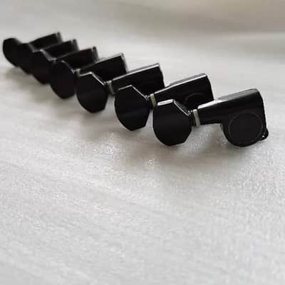 Left Handed 7 String Guitar Inline Tuners Machine Heads Black image 1