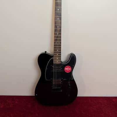 Squier FSR Affinity Telecaster HH 2020 - 2021 - Metallic Black - Black Hardware and Matching Headstock image 2
